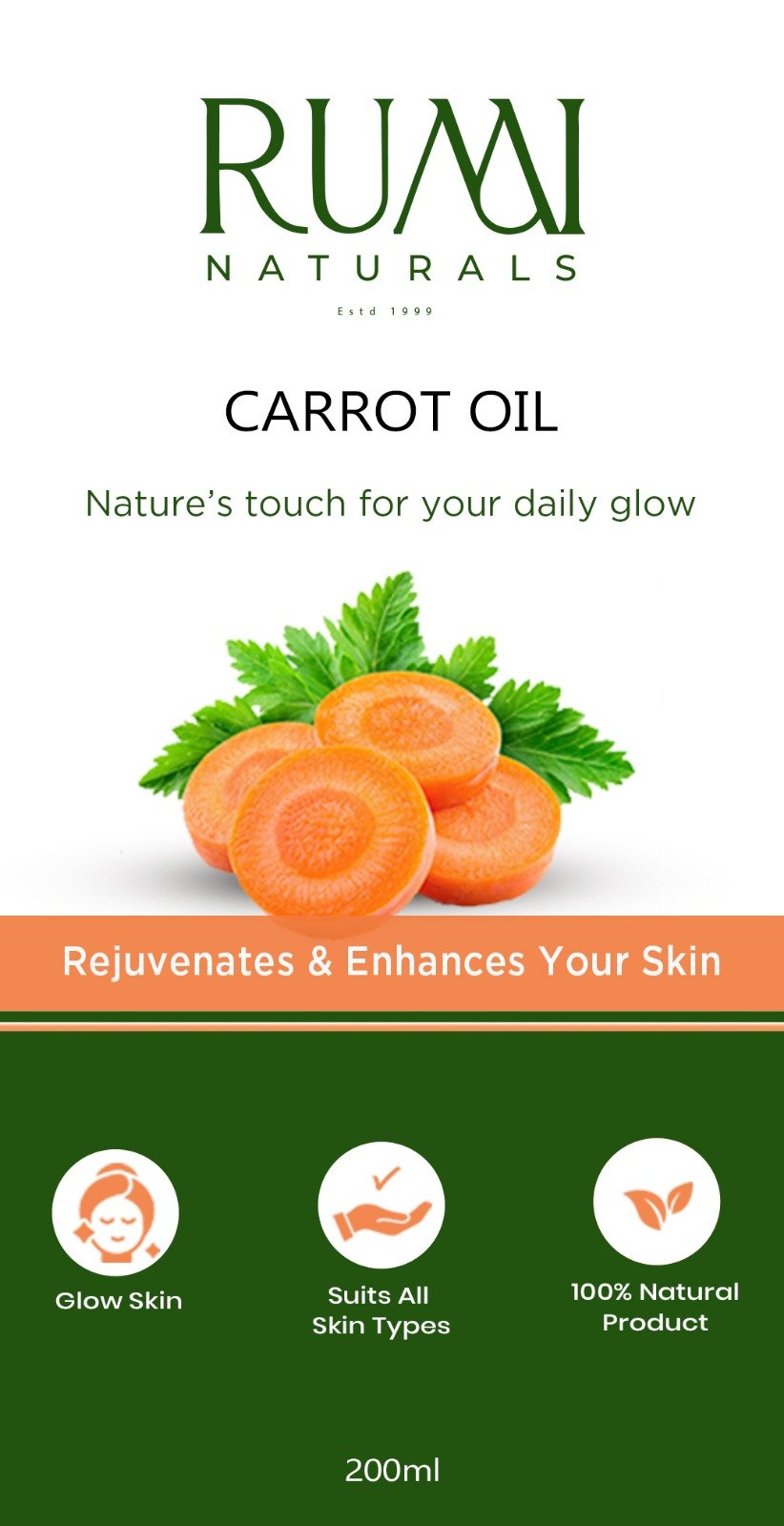 Rumi Naturals Carrot Oil – Natural Glow Enhancing Skin Oil - Image 2